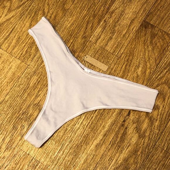 Skims Light Purple Iris Mica Cotton Jersey Dipped Thong Panties Size 4X - Picture 2 of 10